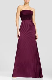 Dress the Population Kinley Accordion Pleat Strapless Evening Gown