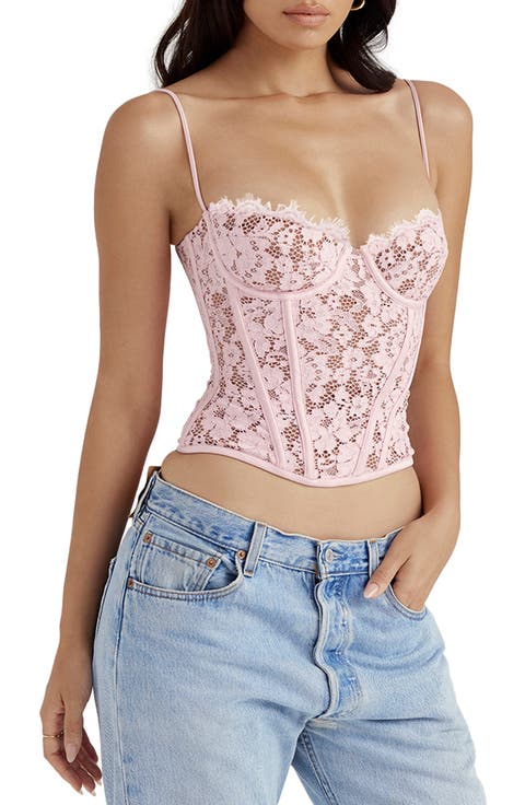 Mila Floral Lace Underwire Corset Camisole (Regular & Plus Size)
