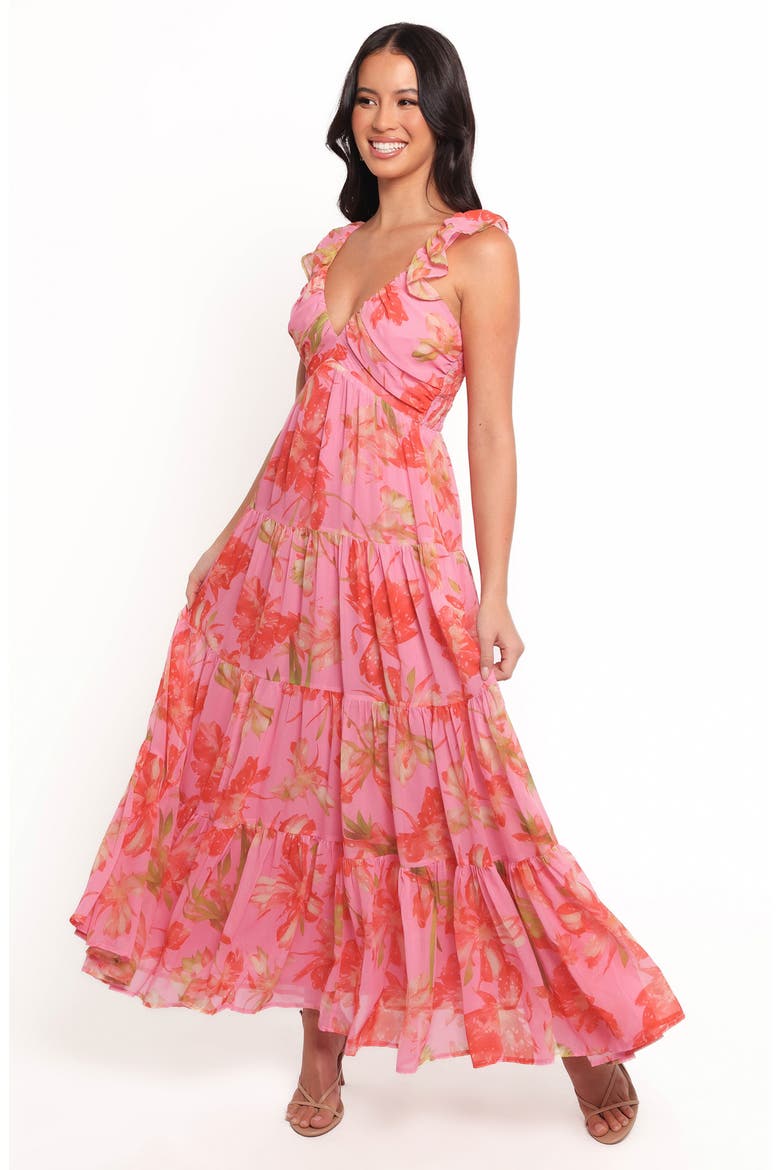 Matteah Floral Print A-Line Dress, Alternate, color, TROPICAL FLORAL