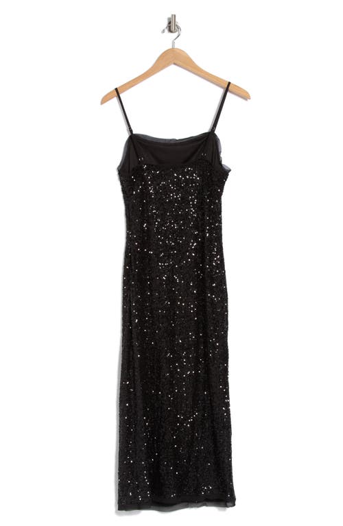 Know One Cares Sequin Bodycon Midi Dress In Black
