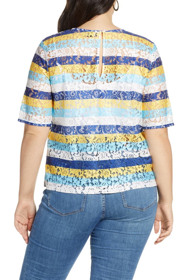 Easy Lace Top, Alternate, color, BLUE- YELLOW STRIPE