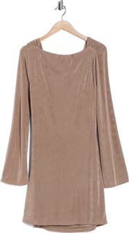 Reformation Viven Cowl Back Long Sleeve Minidress