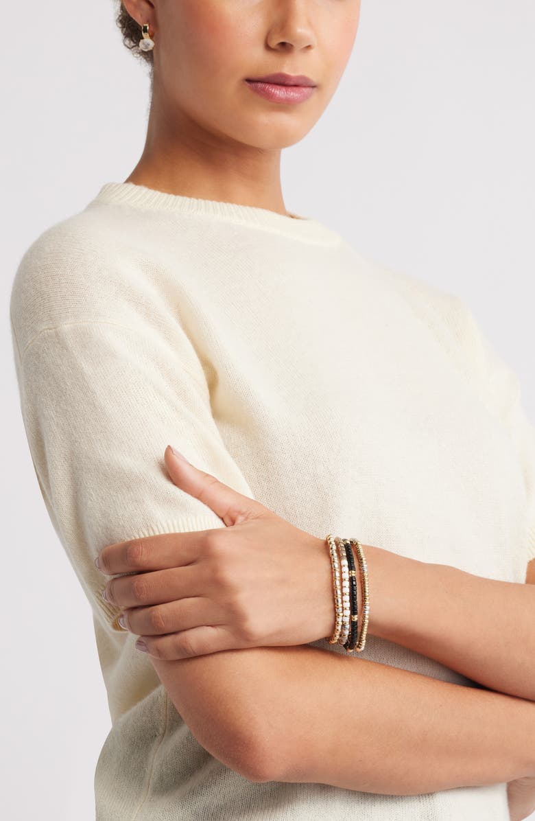 Nordstrom Set of 4 Beaded Stretch Bracelets, Alternate, color,