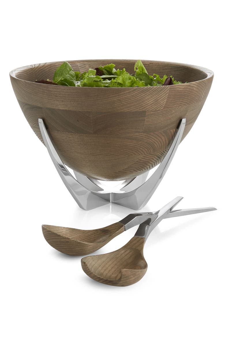 Nambé Cabo Salad Bowl & Servers Set, Alternate, color, 
