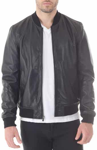 Missani Le Collezioni Lambskin Leather Baseball Jacket