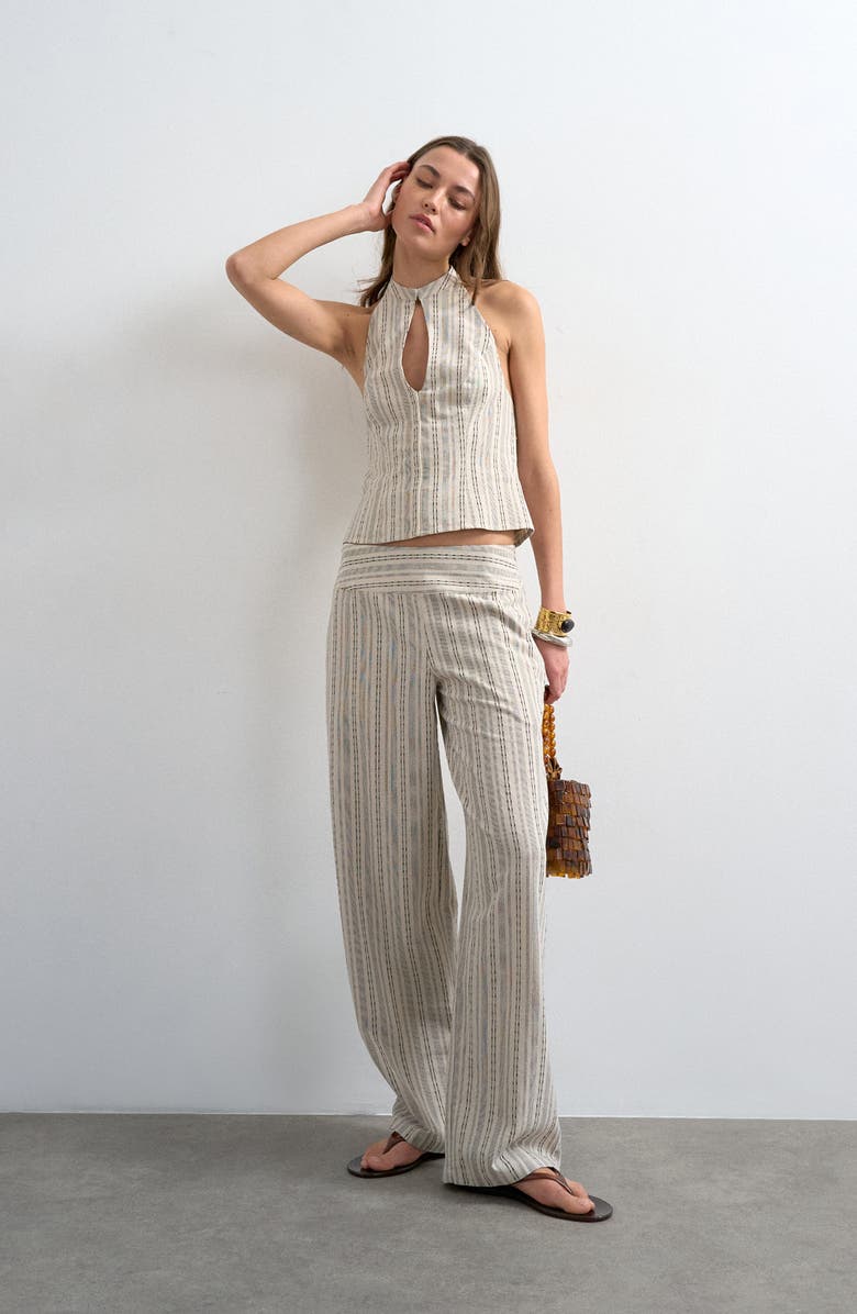 Topshop Stripe Cotton Blend Pants, Alternate, color,