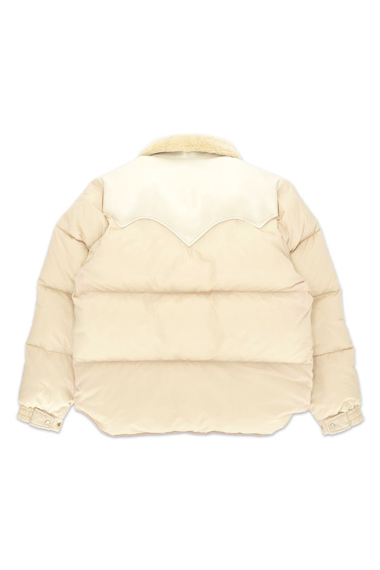 Christy Shearling Collar Nylon Jacket, Alternate, color, Beige