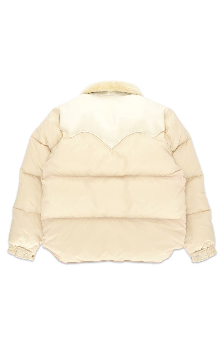 Fortela Christy Shearling Collar Nylon Jacket, Alternate, color, Beige