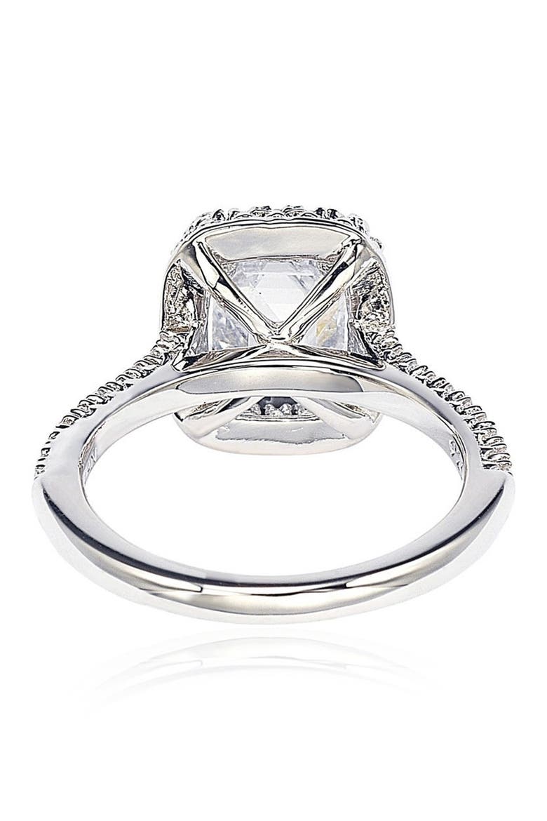 Emerald Cut Cubic Zirconia Ring, Alternate, color, WHITE