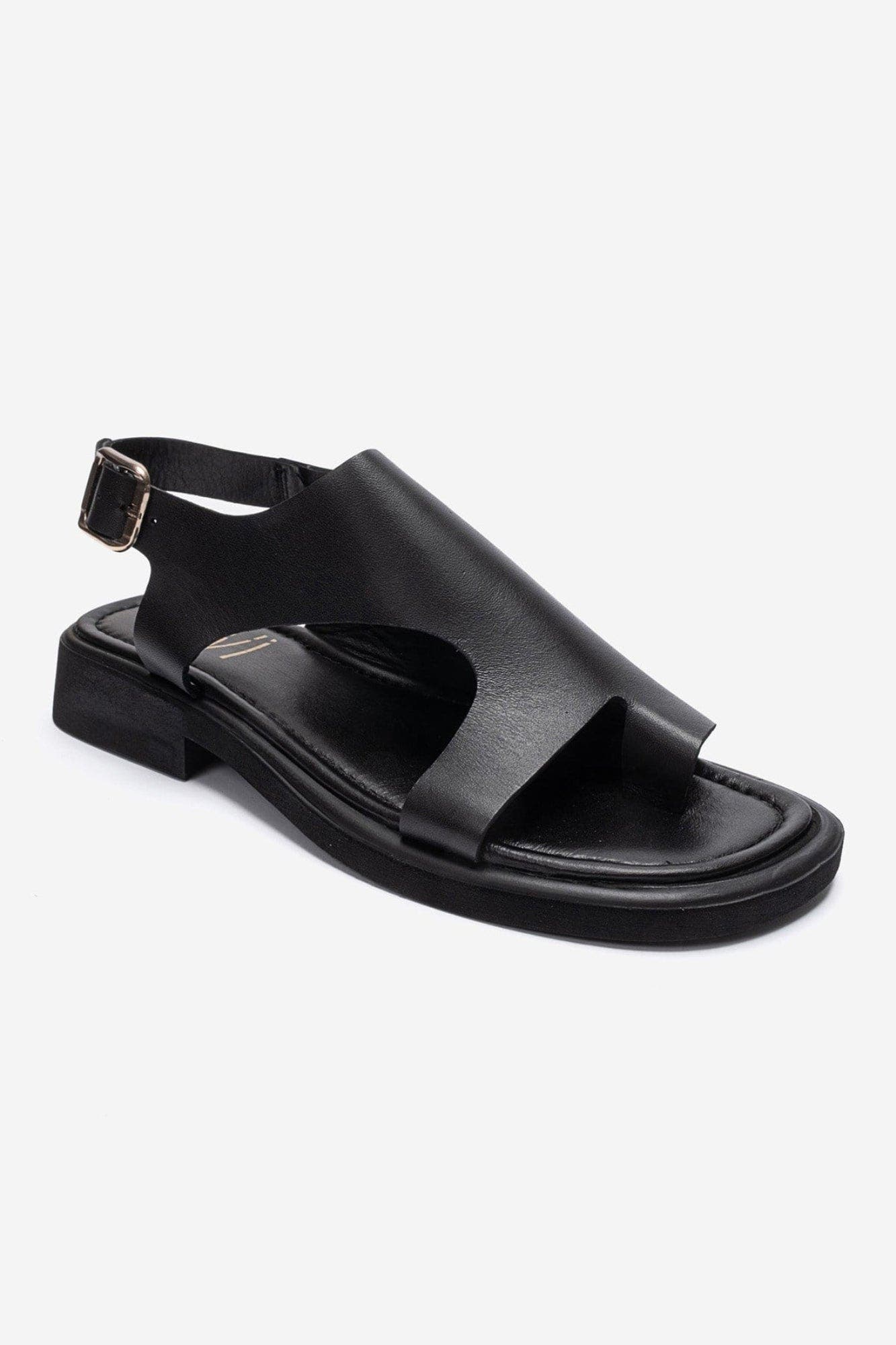 Burley Leather Slingback Sandal, Alternate, color, Black