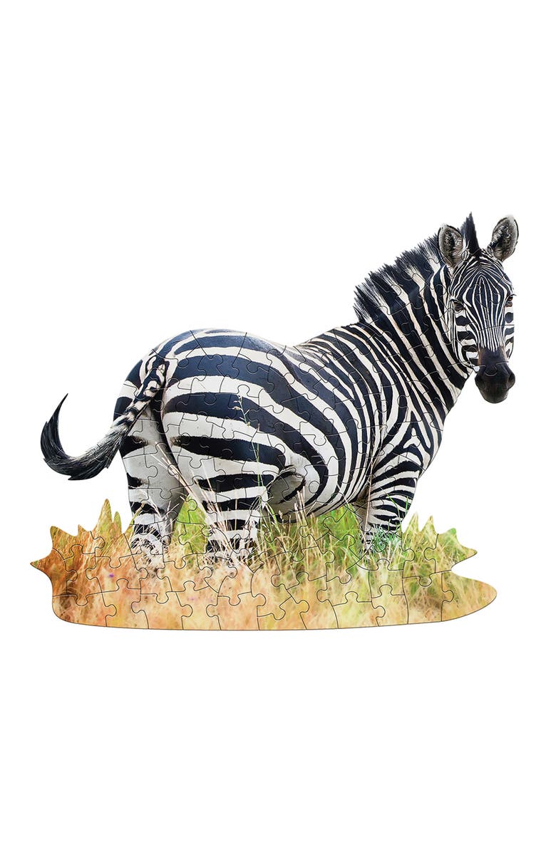 Madd Capp I Am Lil Zebra 100 Piece Animal Shaped Puzzle, Alternate, color, Multicolored