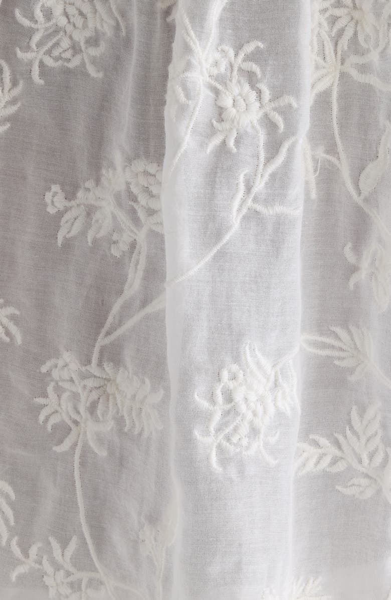 Isabel Marant Zelly Embroidered Asymmetric Cotton & Silk Crop Top, Alternate, color, White