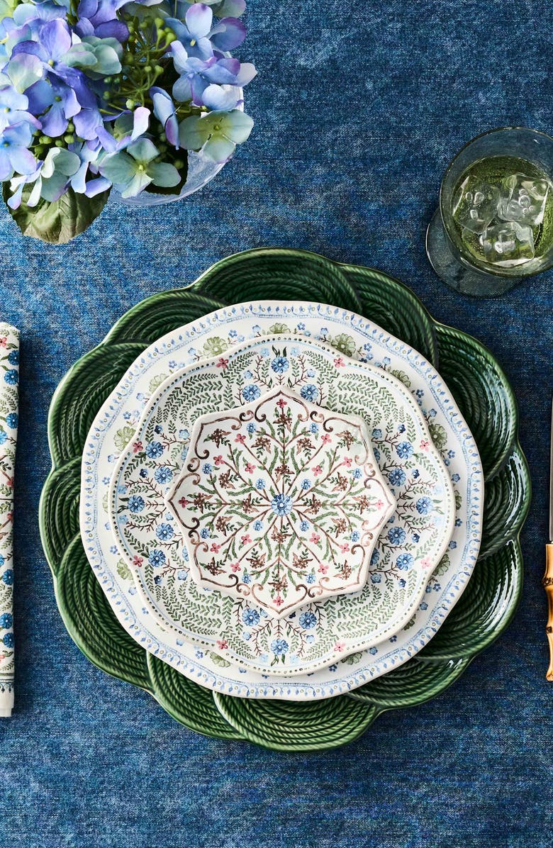 Juliska Villa Seville Set of Four Scalloped Cocktail Plates, Alternate, color, Chambray