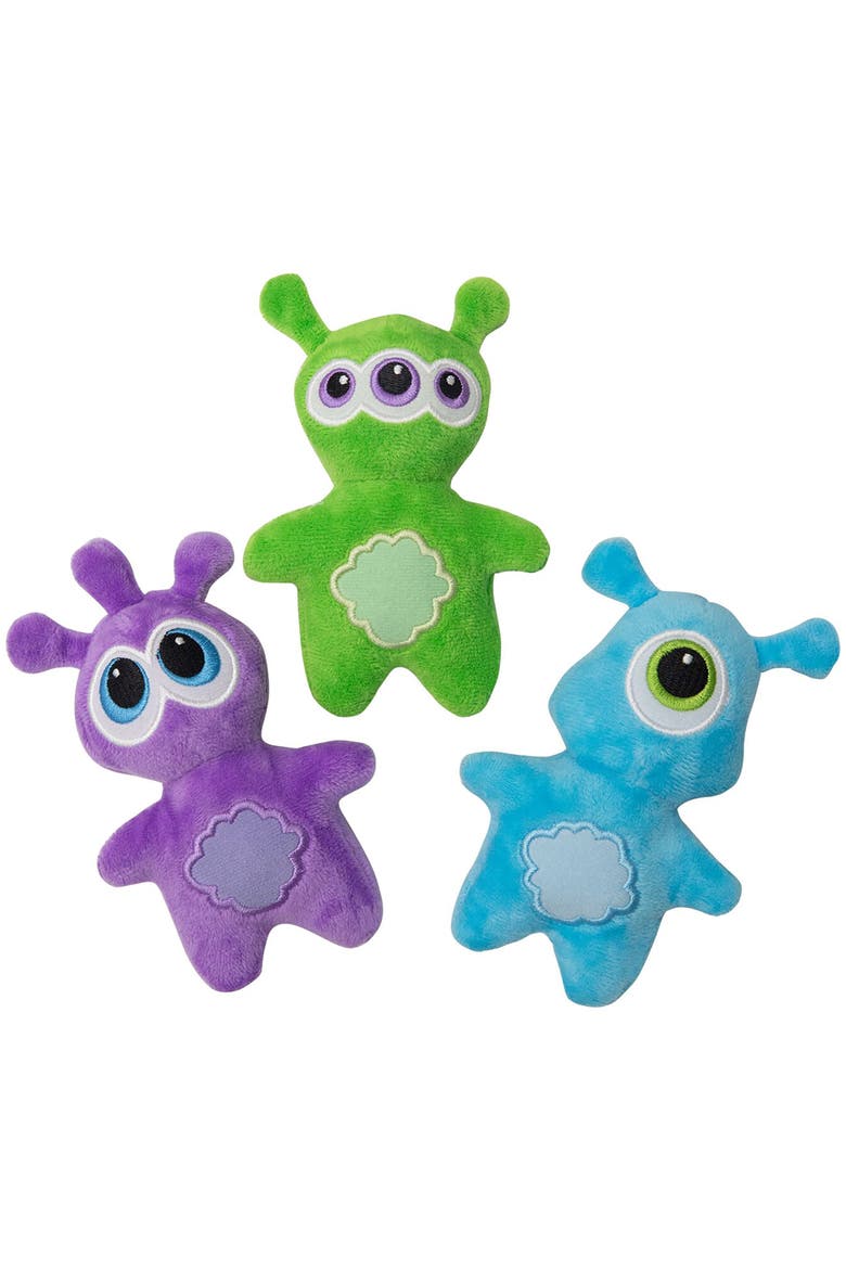 3 Pack Plush Dog Toys, Main, color, Multicolored