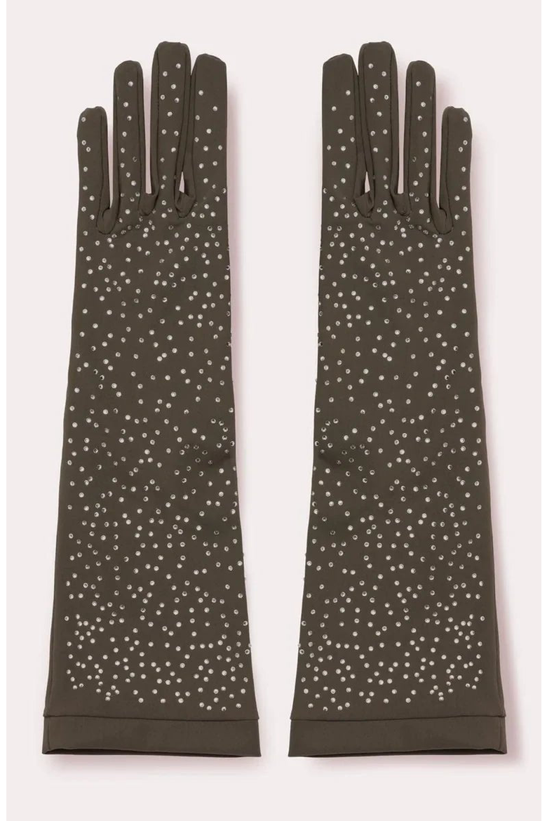 Grace Glove with Handset Crystals, Main, color, Khaki