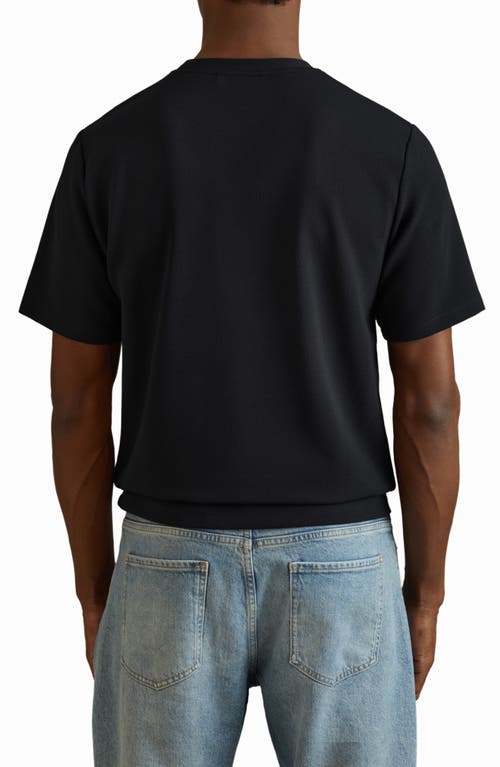 Reiss Navy Slim Fit Honeycomb T-shirt In Black