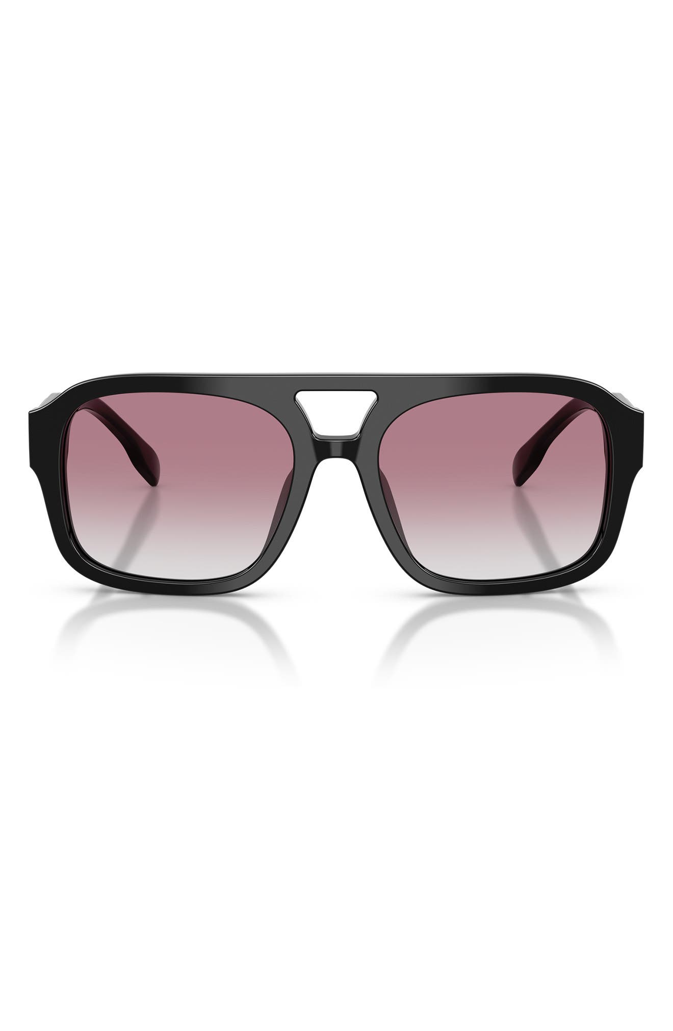 Tory Burch Double-bridge Square-frame Sunglasses In Black