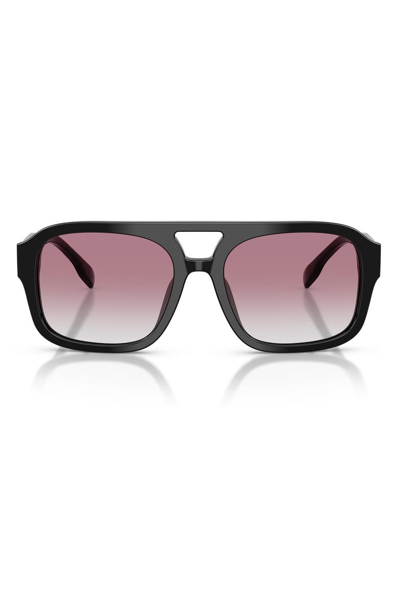 Tory Burch 53mm Gradient Pilot Sunglasses, Main, color, Black / Grey Violet
