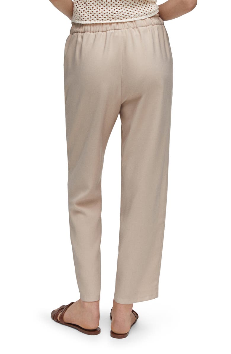 MANGO Flowy Straight Leg Pants, Alternate, color, Beige