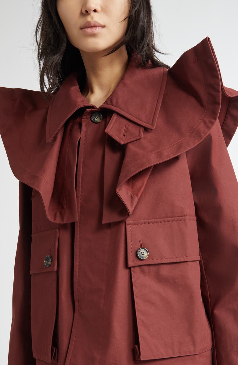 JW Anderson Oversize Collar Cotton Gabardine Trench Jacket, Alternate, color, 