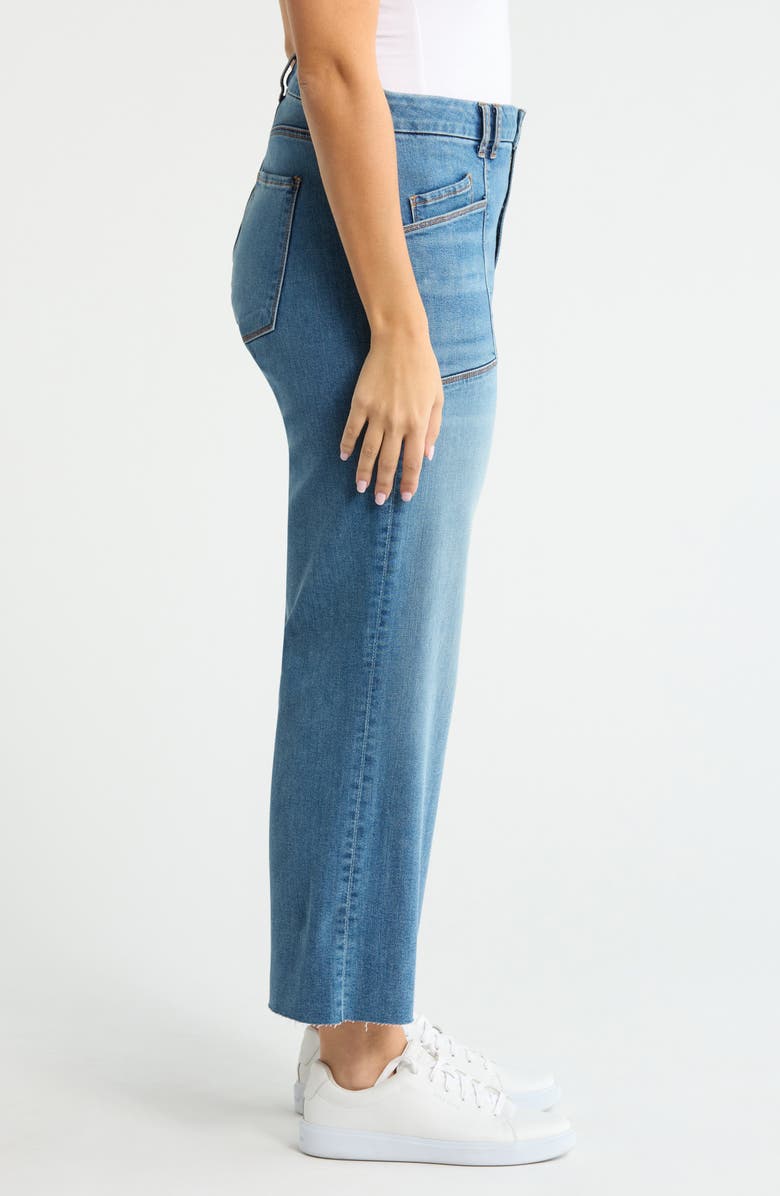 KUT from the Kloth Meg Raw Hem High Waist Ankle Wide Leg Jeans, Alternate, color, Earn