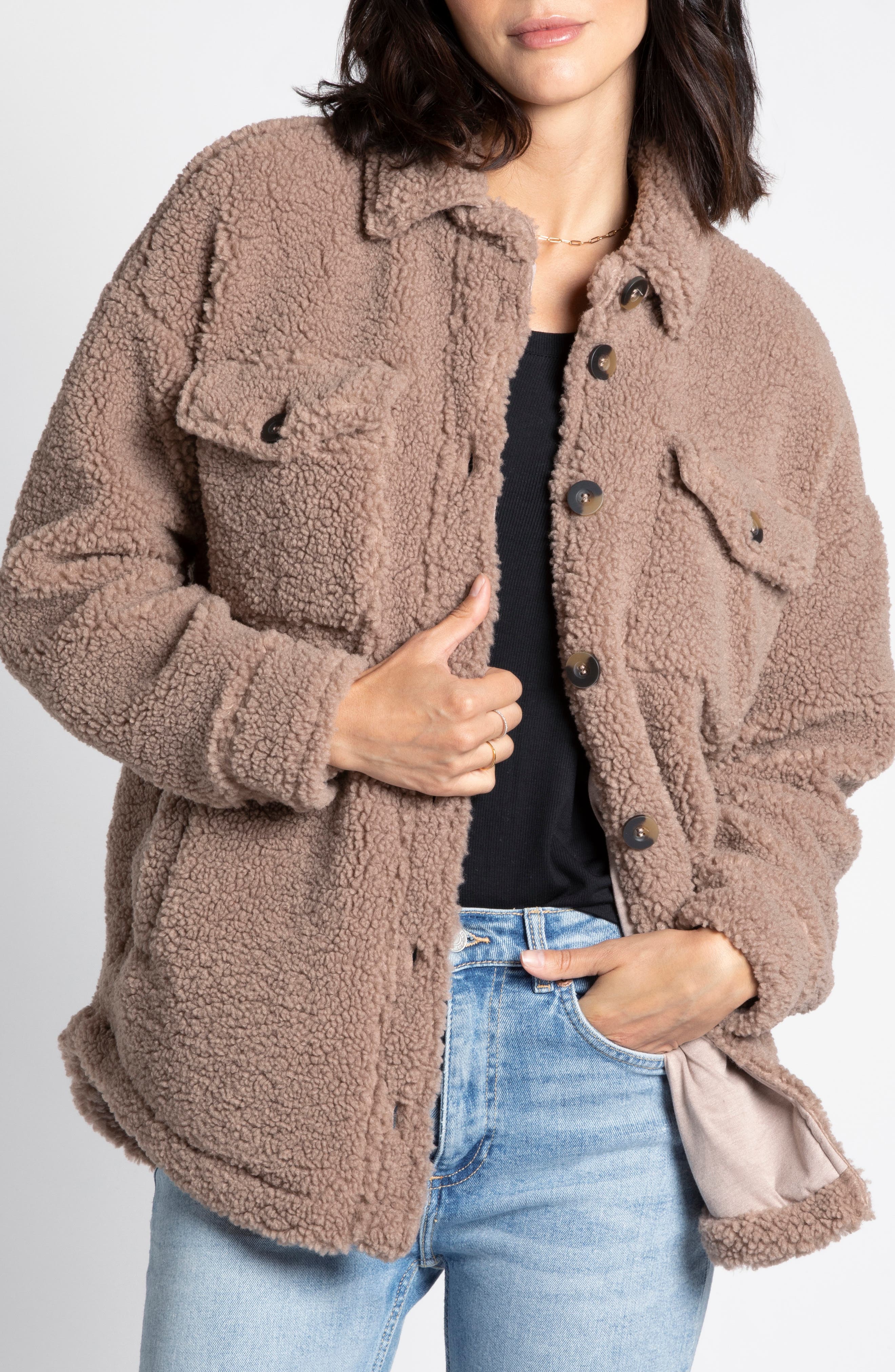 Thread & Supply Flagstaff Faux Shearling Shirt Jacket