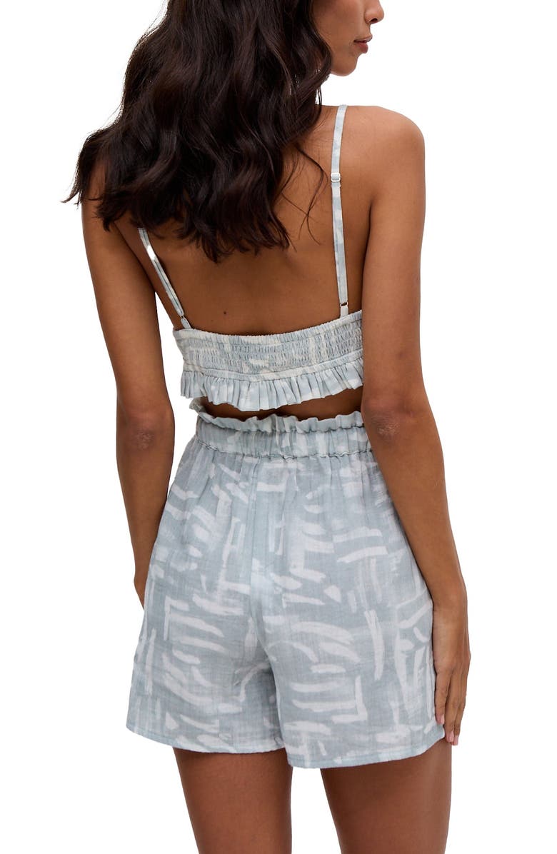 Raffya Sammie Paperbag Waist Warhol Print Short In Multi, Alternate, color, Sky Blue