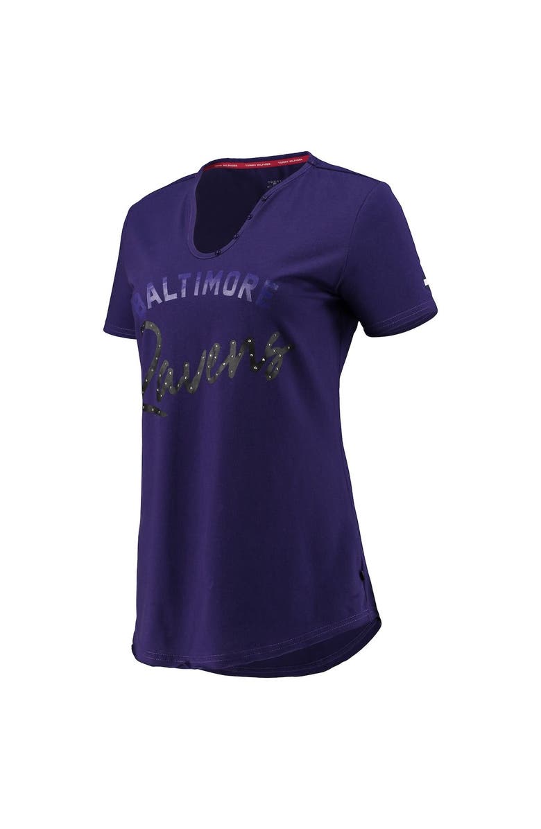 Tommy Hilfiger Women's Tommy Hilfiger Purple Baltimore Ravens Riley V-Neck T-Shirt, Alternate, color, 