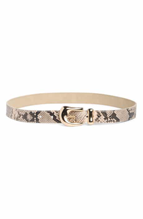 Steve Madden Snakeskin Embossed Faux Leather Belt