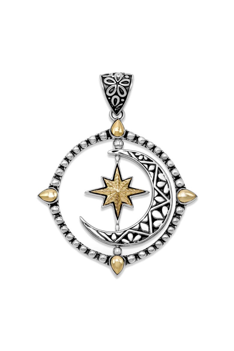 Moon & Star Pendant, Main, color, SILVER AND GOLD