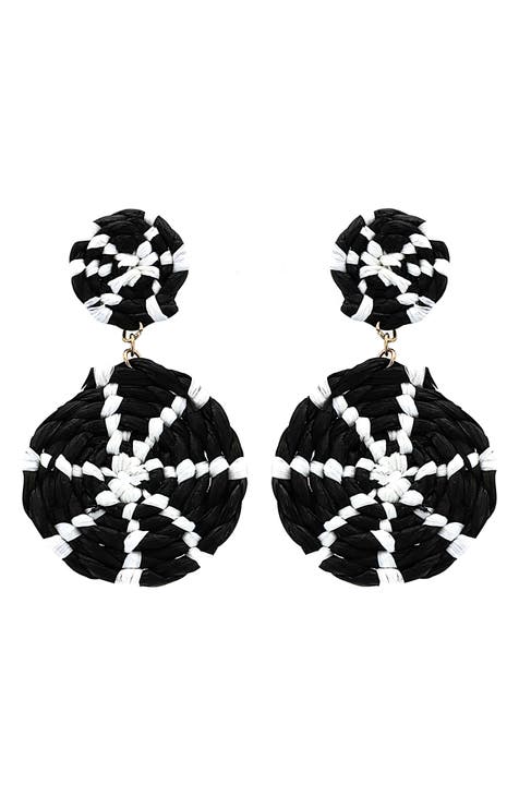 Raffia Circle Drop Earrings