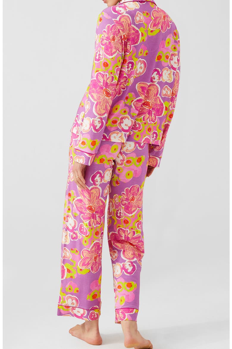 Sofia Print Crop Pajamas, Alternate, color, FLORAL POND SUGAR PLUM
