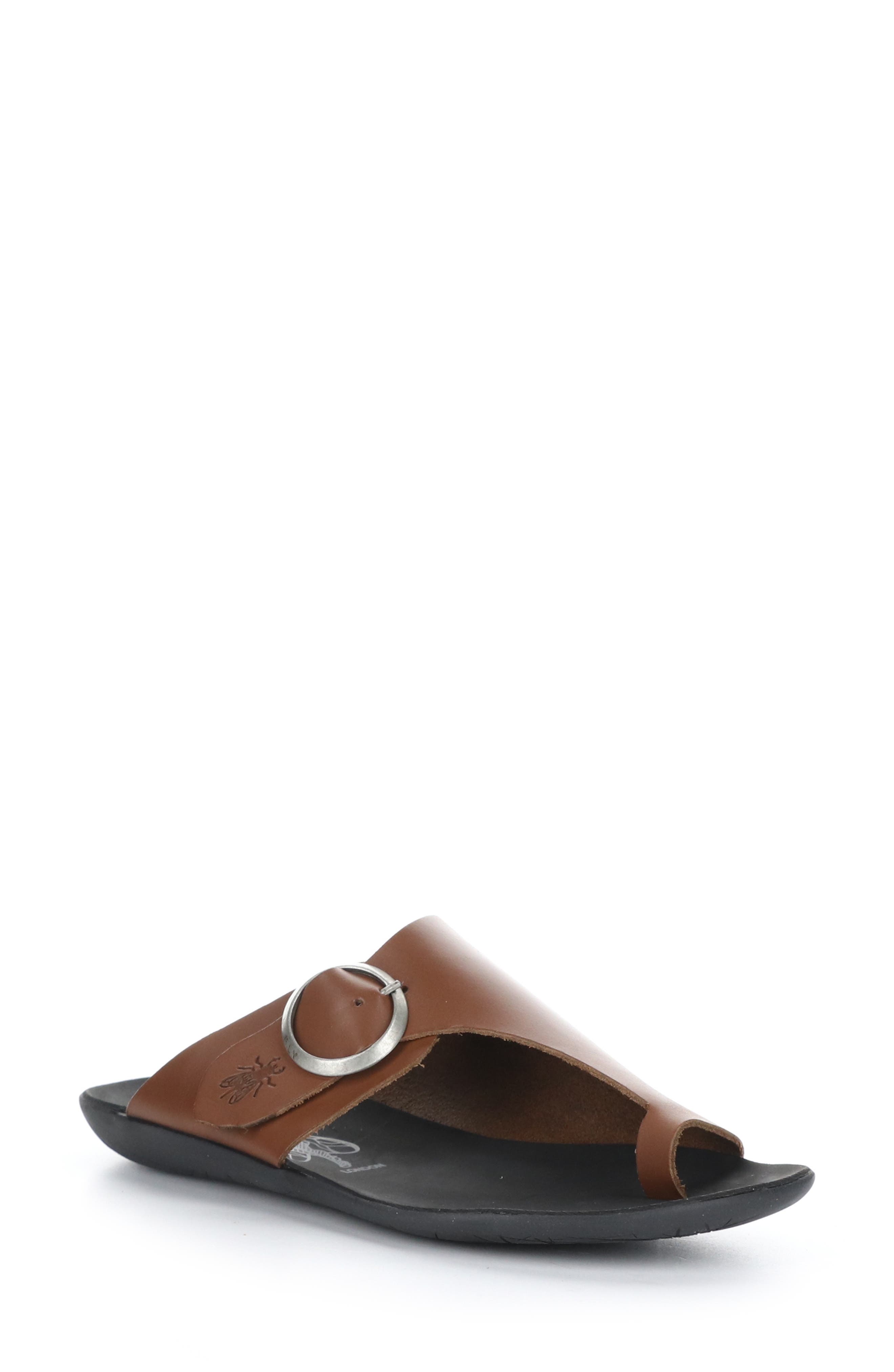 Mica Slide Sandal, Main, color, COGNAC BROOKLYN