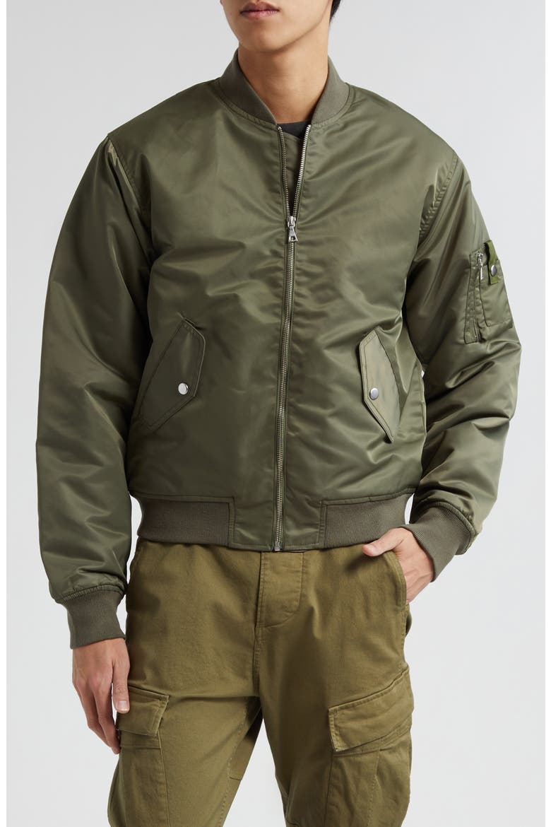 Bogota Nylon Bomber Jacket, Main, color, OLIVE