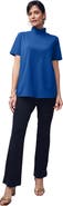 Jessica London Short Sleeve Mock Neck