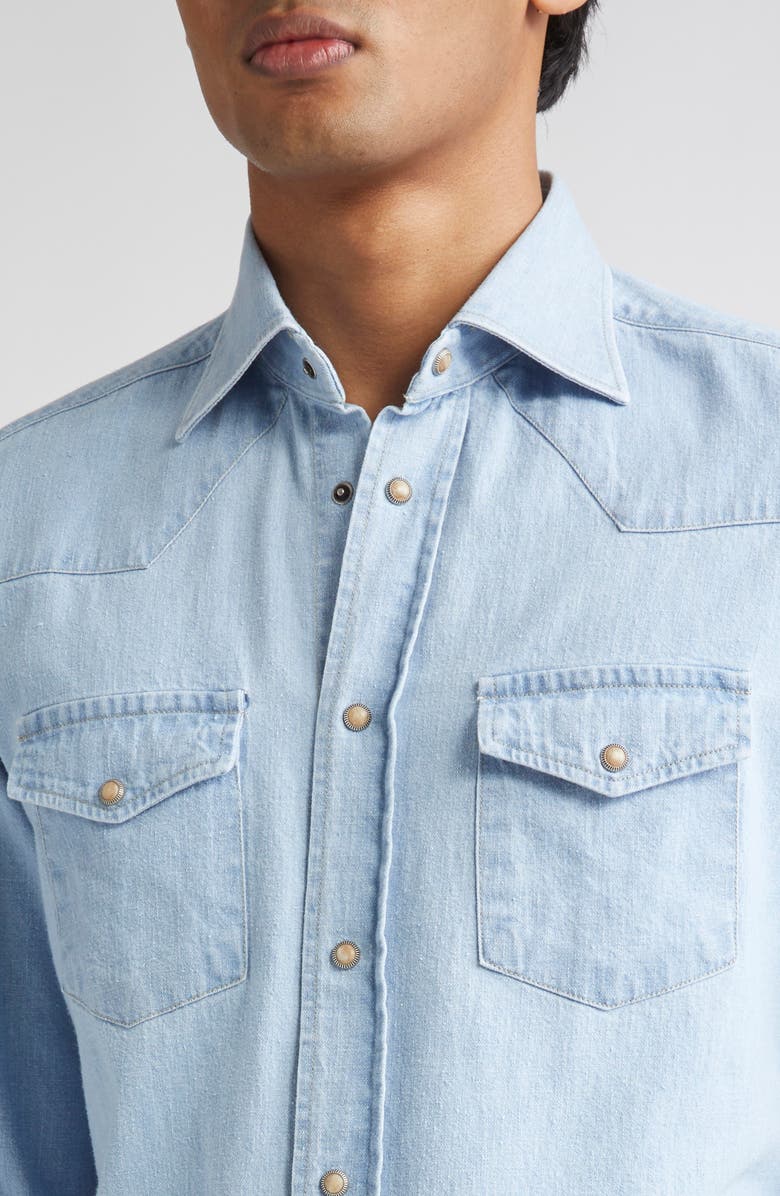 Eleventy Denim Western Shirt, Alternate, color, 08 Zucchero