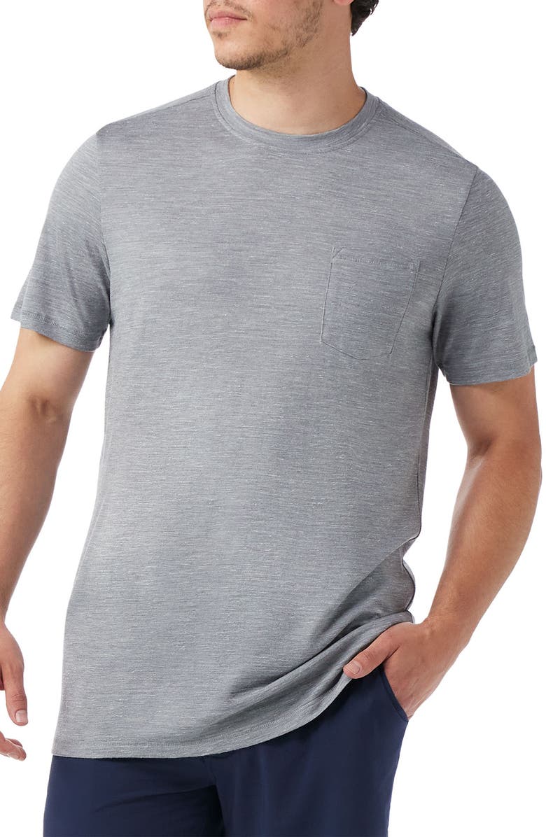 Smartwool Merino Wool Blend Pocket T-Shirt, Main, color, Light Gray Heather