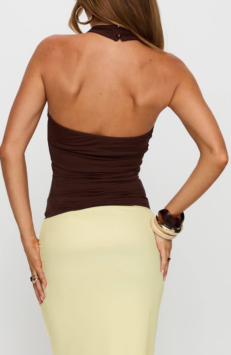 Princess Polly Quell Halter Top, Alternate, color, Chocolate