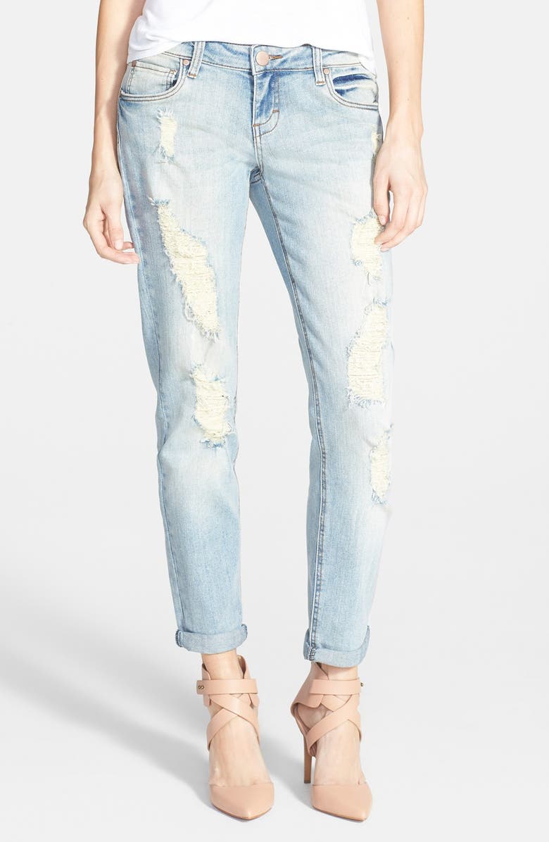 Sun & Shadow Destroyed Boyfriend Jeans, Main, color,