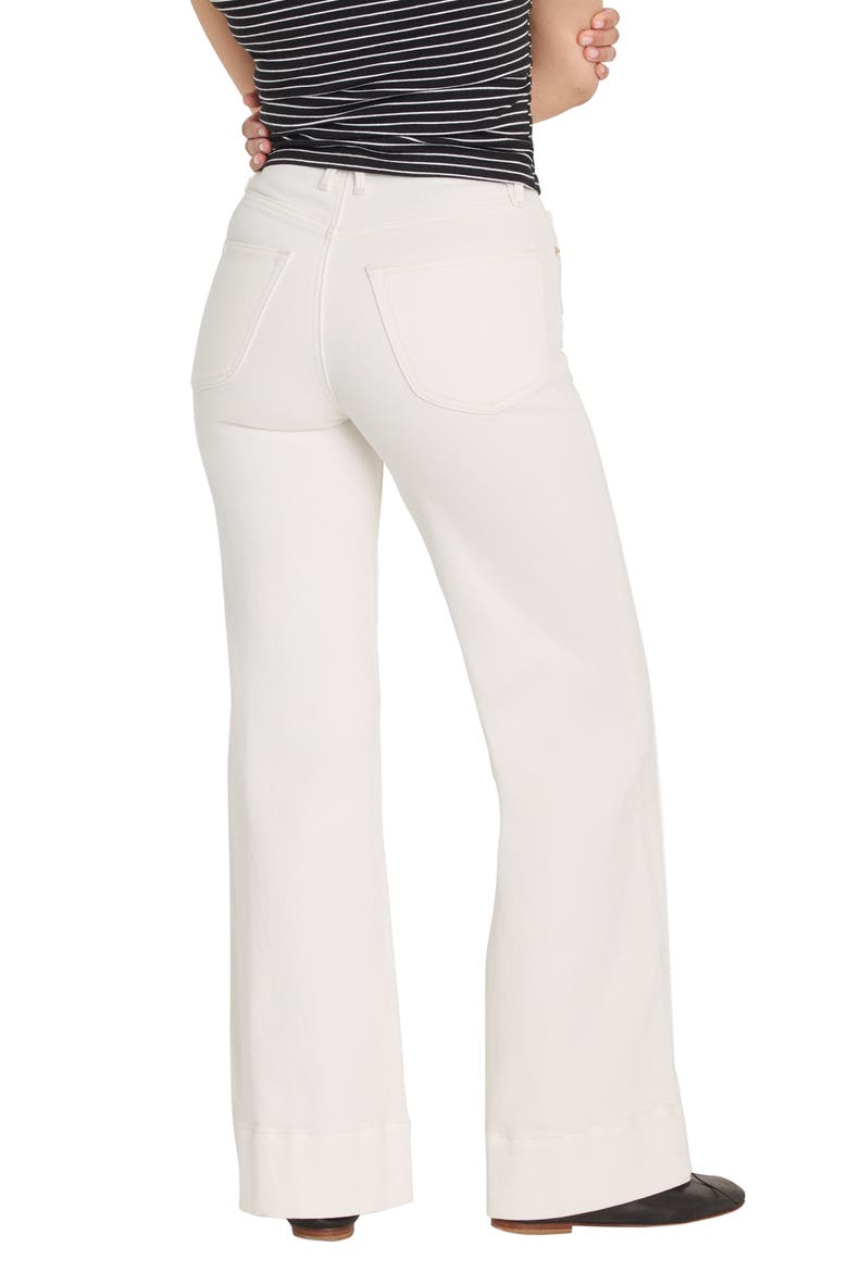 Good Waist Patch Pocket High Waist Palazzo Jeans, Alternate, color, COTTON WHITE