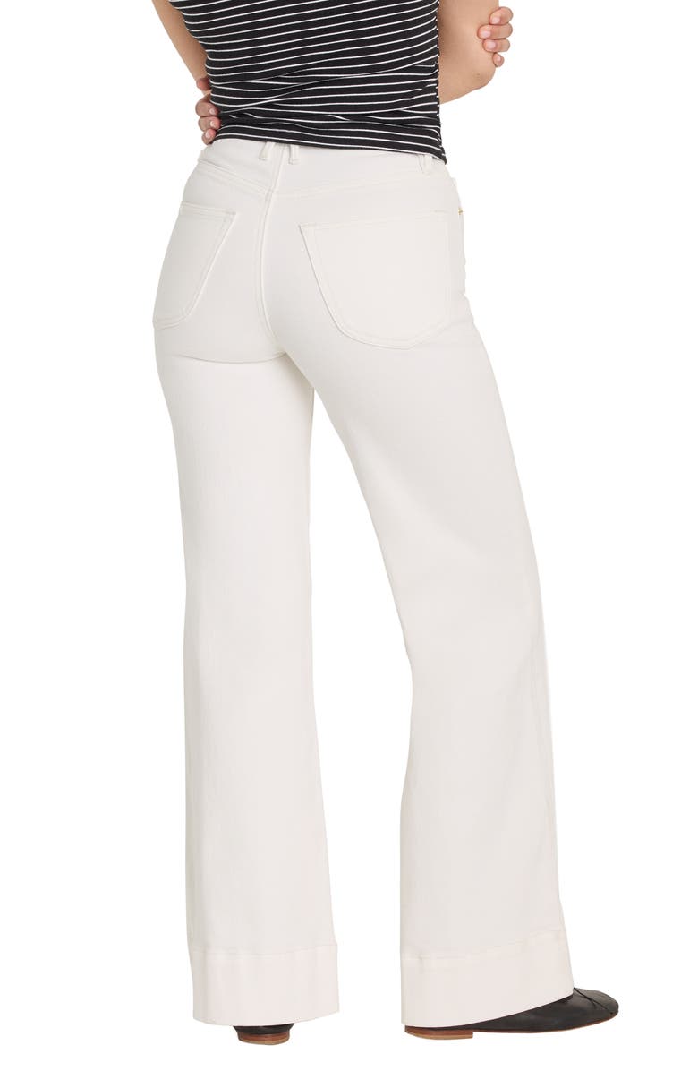 Good American Good Waist Patch Pocket High Waist Palazzo Jeans, Alternate, color, Cotton White