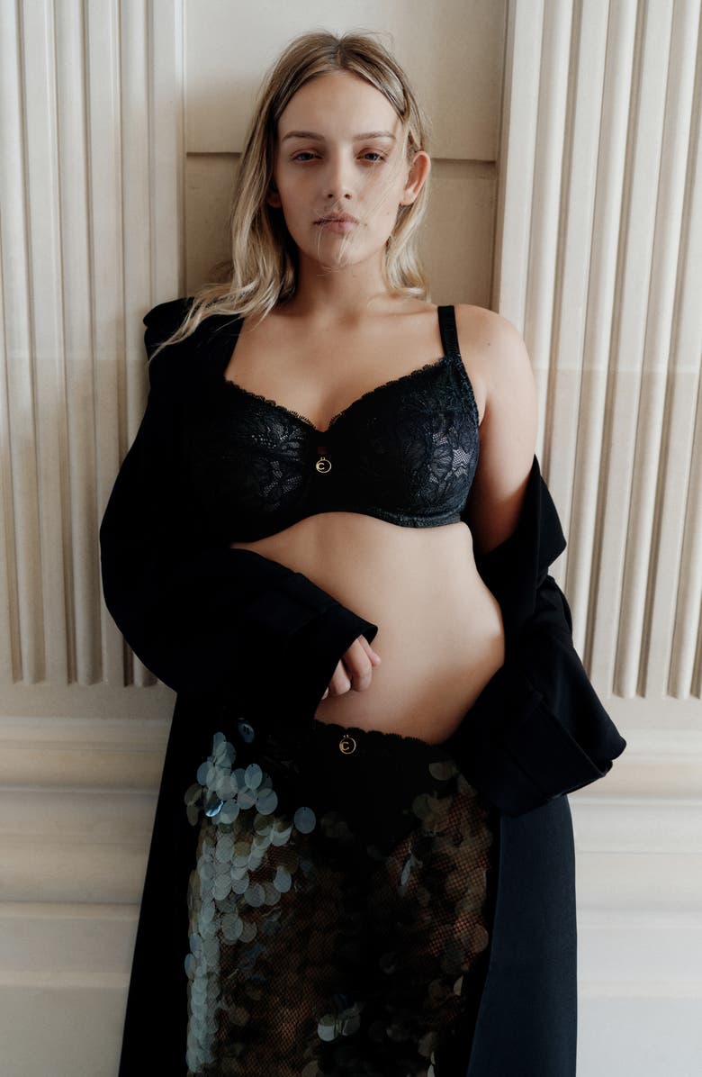 Chantelle Lingerie Sublime Full Coverage Underwire Bra, Alternate, color, Black