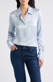 FRAME The Office Silk Striped Shirt