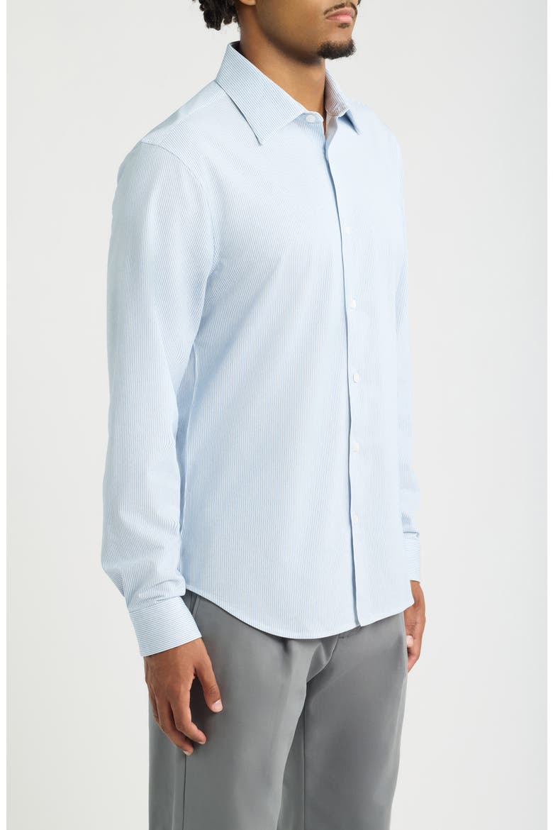 Slim Fit Dress Shirt, Alternate, color, WHITE CLASSIC STRIPE