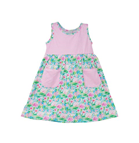 Girl's Playtime UPF 50+ Dahlia Sleeveless Dress with Pockets