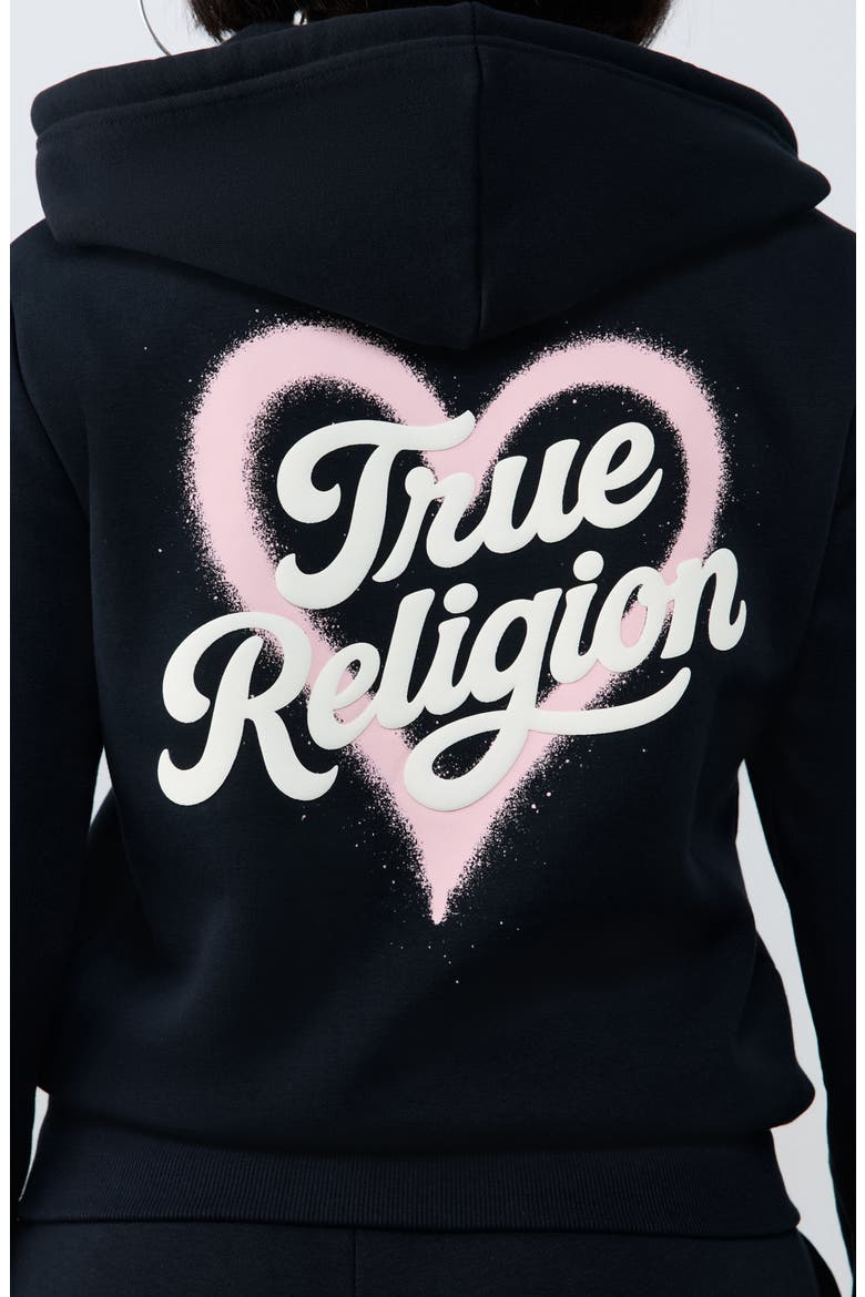 True Love Classic Full Zip Hoodie, Alternate, color, JET BLACK