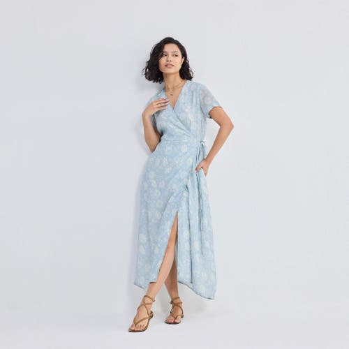 Reistor Maxi Wrap Dress In Floral Whispers