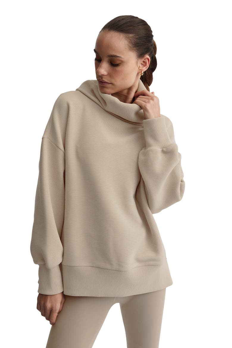 Milton Cowl Neck Sweatshirt, Alternate, color, MUSHROOM