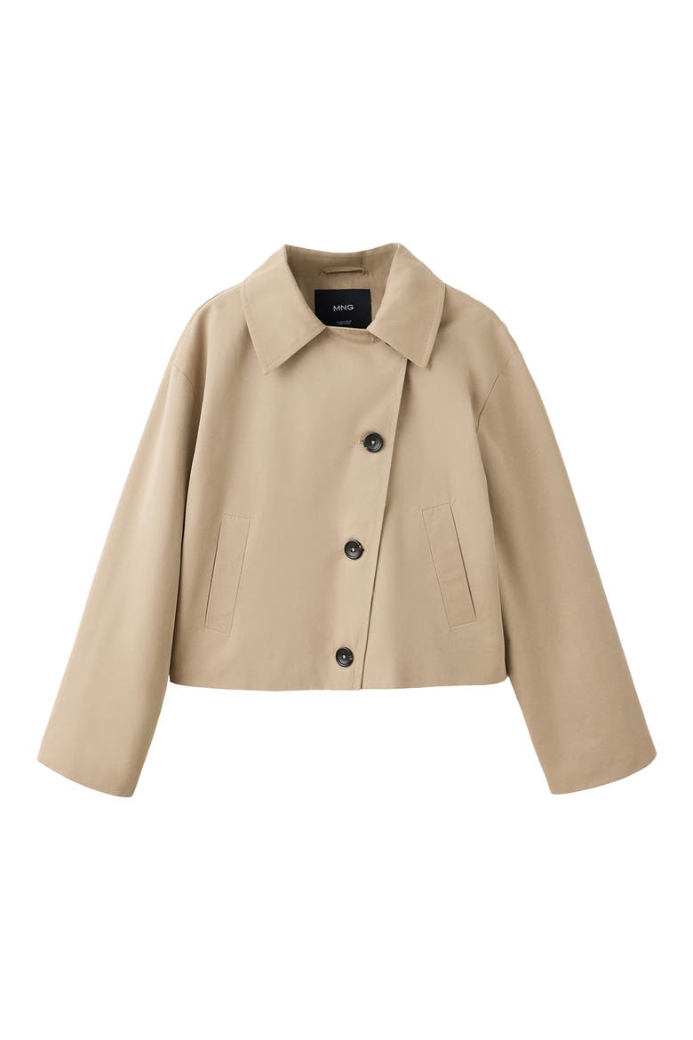 Short Double-breasted Trench Coat, Main, color, BEIGE