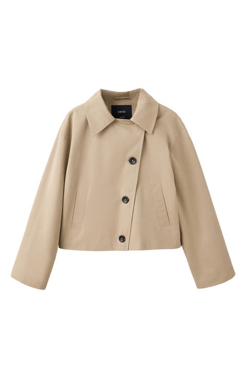 Short Double-breasted Trench Coat